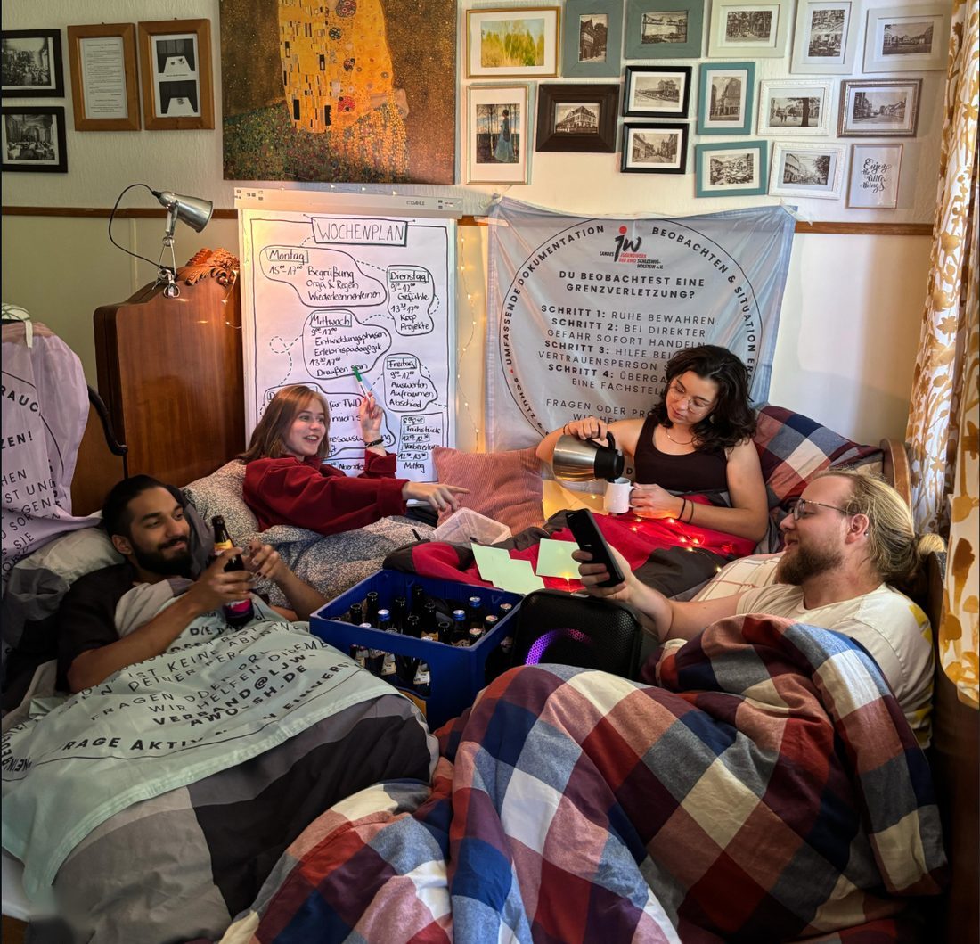 Teamsitzung im Bett